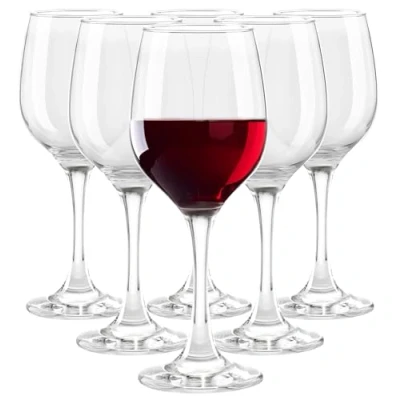 Afbeelding van Glasmark Krosno Set van 6 rode wijnglazen, 0,25 liter, wijnglas, witte vaatwasmachinebestendig, transparant, x 250 ml