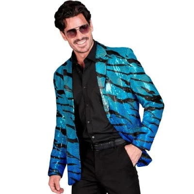 Afbeelding van Widmann Pailletten Colbert Avatar Big Blue Wave Man Blauw Medium Carnavalskleding Verkleedkleding