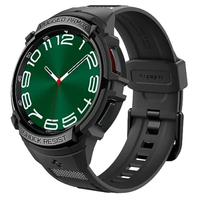 Image de Spigen Rugged Armor Pro Sacoche pour montre intelligente robuste polyuréthanne thermoplastique (TPU) noir Samsung Galaxy Watch6