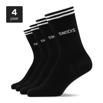 Afbeelding van Snocks HOHE MIT Streifen 4 PACK Sokken, Maat: 47 50, Schwarz
