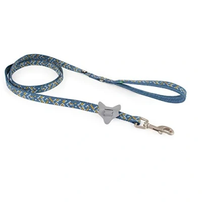Afbeelding van Hurtta Razzle Dazzle Standaard hondenriem, 100% gerecycled polyester, gevoerd, duurzaam, blauw, 180 cm x 15 mm