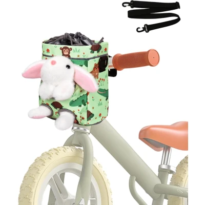 Afbeelding van ONETOALL sac de guidon pour enfants, panier avant vélo, avec bandoulière, paniers sacs vélo en modèles mignons