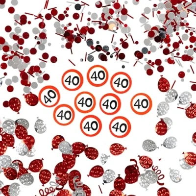 Afbeelding van Verjaardagsdecoratie confetti 3 stuks 40e verjaardag decoratie man vrouwen mannen