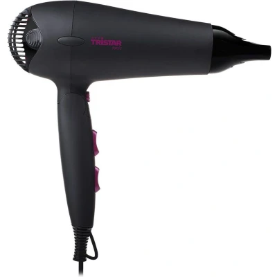 Afbeelding van Föhn Tristar HD 2358 Fohn Met diffuser Inklapbaar handvat Haardroger 2000 watt Instelbare snelheids en temperatuurinstellingen Coolshot Flexibel, lang snoer Incl. concentrator opzetstukken Zwart