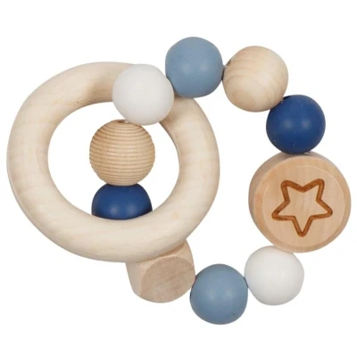 Afbeelding van Goki Houten Grijpring Ster Blauw