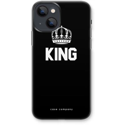 Afbeelding van Case Company® hoesje geschikt voor iPhone 13 mini King zwart Soft Cover Telefoonhoesje Bescherming aan alle Kanten en Schermrand