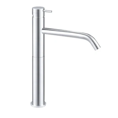 Afbeelding van Waterevolution Flow wastafelkraan hoge uitloop voor waskommen incl. click plug volledig RVS T115IE