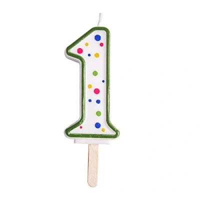 Afbeelding van PME Groene kaars nummer 1, groot, 6,3 cm