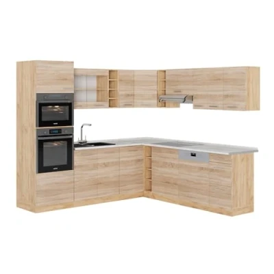 Afbeelding van Vicco Hoekkeuken R Line, Sonoma/Goudkraft eik, 237 x 247 cm , WB Marmer