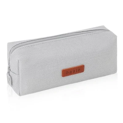 Afbeelding van iSuperb Etui Single Pencil Holder Kleine Case Effen Kleur Meisjes Jongens (lichtgrijs)