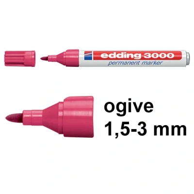 Image de Edding 3000 marqueur permanent (1,5 3 mm ogive) rouge carmin