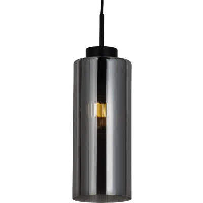 Afbeelding van QAZQA Art Deco hanglamp zwart met smoke glas Laura