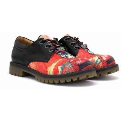 Afbeelding van GOBY Red Rebel Dames Veterschoenen Handmade en Vegan Krachtig Artistiek Maat 40