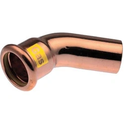 Afbeelding van VSH XPress koperen perskoppeling bocht 45 graden 22 (gas) mof x