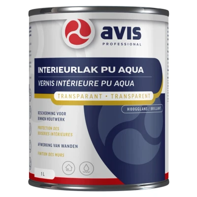 Afbeelding van Avis Aqua PU lak Hoogglans 1 liter Blanke &amp; Beits
