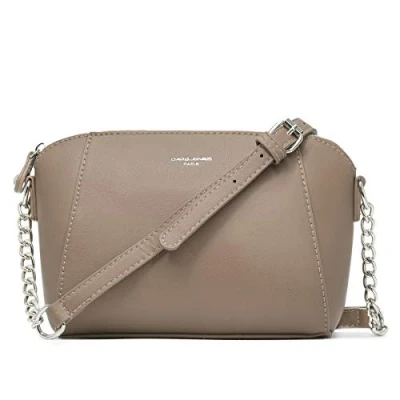 Afbeelding van David Jones Kleine Schoudertas Vrouwen Trapeze Ketting Handtas Gedragen Schouder PU Leer Tas gekruiste Avond Koppeling Mode Werk Winkelen Elegant Trendy Chic, Taupe beige