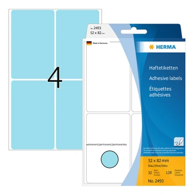 Image de HERMA étiquettes multi usage, 52 x 82 mm, bleu, grand paquet contenu: 128 pièces 2493