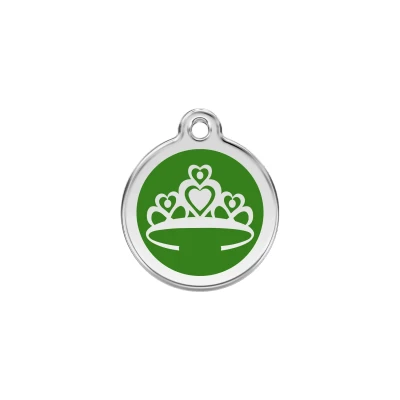 Afbeelding van Crown Green roestvrijstalen hondenpenning small/klein dia. 2 cm RedDingo