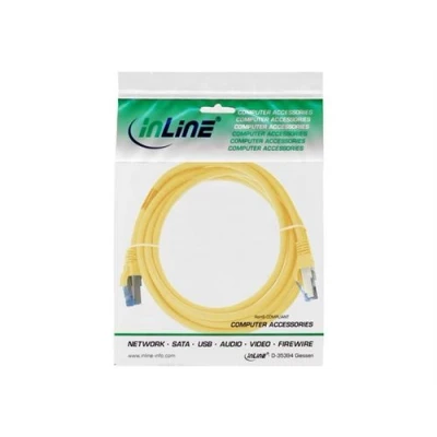 Image de InLine Cordon de raccordement RJ 45 (M) pour 1 m Paire torsadée blindée (SSTP) CAT 6a sans halogène jaune