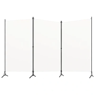 Afbeelding van vidaXL 3 paneel wit scheidingswand 260x180 cm Stof