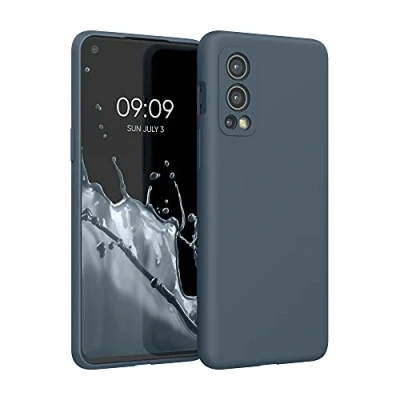 Afbeelding van kwmobile telefoonhoesje geschikt voor OnePlus Nord 2 5G Hoesje met siliconen coating Smartphone case in leisteen