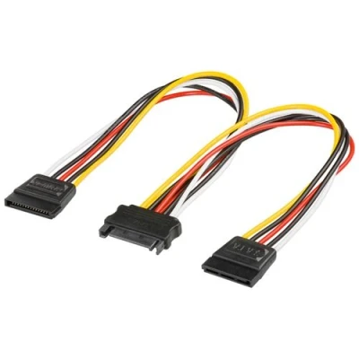 Image de Doubleur d alimentation SATA vers 2 et 1 Molex 30 cm