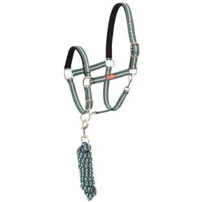 Afbeelding van Premiere Halsterset AW25 met Musketonhaak Duck Green Full Agradi.be