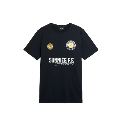 Afbeelding van Lyle &amp; Scott Sunnies FC Graphic Tshirt print, Heren, Maat: Small, Z dark navy