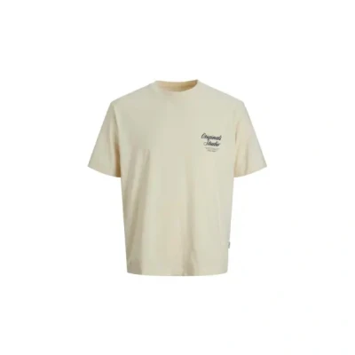 Afbeelding van Jack &amp; Jones Jornorrebro TYPO TEE CREW NECK Tshirt print, Heren, Maat: Large, Antique white