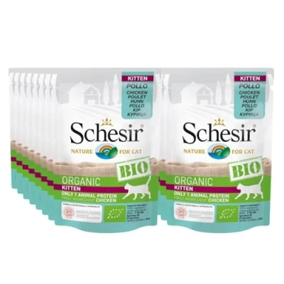 Afbeelding van Schesir Kattenvoer Kitten Bio Kip 85 gr