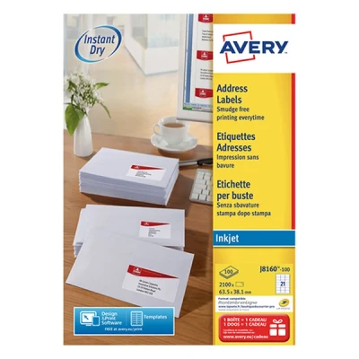 Image de Étiquette adresse blanche Avery Impresion jet d&#039;encre