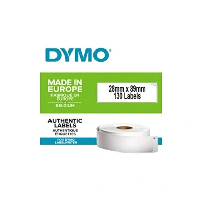 Afbeelding van Dymo 1983173 Etiket Zwart op wit (28 mm x 89 mm)