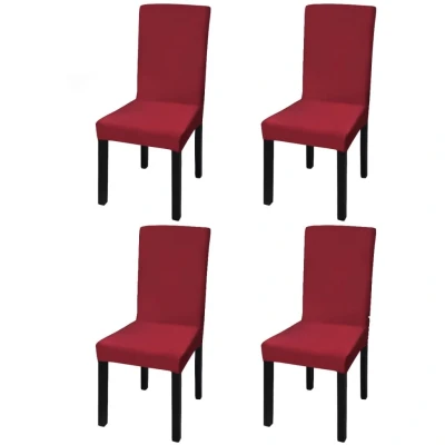 Afbeelding van Stoelhoezen stretch 4 stuks bordeaux