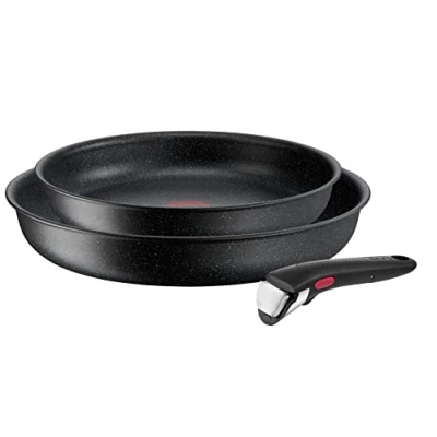 Afbeelding van Tefal Ingenio Black Stone L3999032 pannenset 3 stuk(s) 24cm 28cm en Pannen Steel Geschikt Voor Inductie