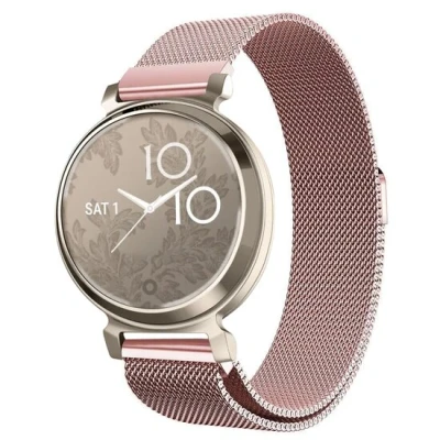 Afbeelding van Milanese bandje Rosé goud Garmin Lily 2 RVS Horlogebandje