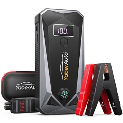 Afbeelding van YaberAuto YA40 starthulp auto 5000 A piekstroom 26800 mAh met lcd display (voor alle benzine of dieselmotoren 10,0 l), led zaklamp