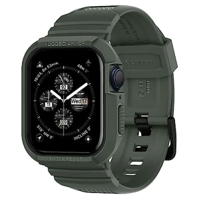 Image de Spigen Rugged Armor Pro Bracelet de montre pour intelligente vert militaire Apple Watch Hermès Series 9, 10, 8, Ultra, Ultra 2