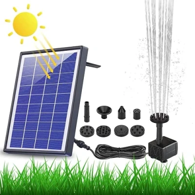Afbeelding van AISITIN Fonteinpomp op Zonne energie, 6,5 W, Ingebouwde 1500 mAh Batterij, Verbeterde Vijverpomp Drijvende met 6 Fonteinstijlen, Voor Tuin, Vogelbad, Vijver, Visreservoir