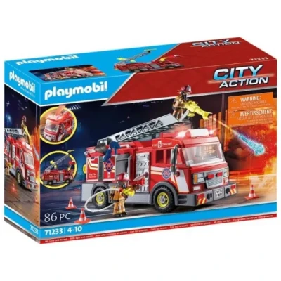 Afbeelding van PLAYMOBIL City Action Brandweerwagen met licht en geluid 71233