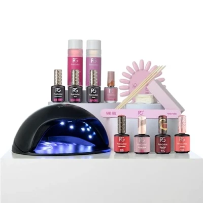 Afbeelding van Pink Gellac Gellak Starterspakket Manicure Set met Zwarte LED Lamp 4 Elegante Kleuren voor Gelnagels