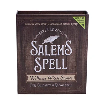 Afbeelding van Nemesis Now Salem&#039;s Spell Kit Set of Six Witches Wellness Stones in Decorated Box