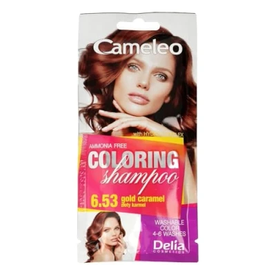 Afbeelding van Cameleo Getinte shampoo Gold Caramel snelle en eenvoudige verfrissing van de kleuren &quot;kleur in kleur&quot; zonder ammoniak oxidatiemiddelen zak 40 ml