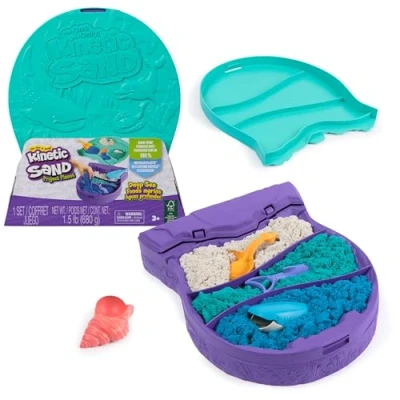 Afbeelding van Kinetic Sand Project Planet Diepzee met 680 g origineel kinetisch zand en zeediergereedschap milieuvriendelijk sensorisch speelgoed