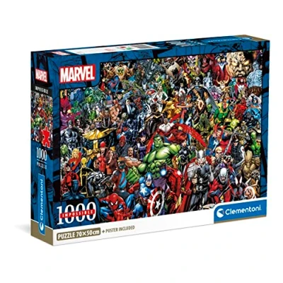 Afbeelding van Clementoni Puzzel 1000 Stukjes Impossible Marvel, Voor Volwassenen en Kinderen, 14 99 jaar, 39709 COMPACT BOX