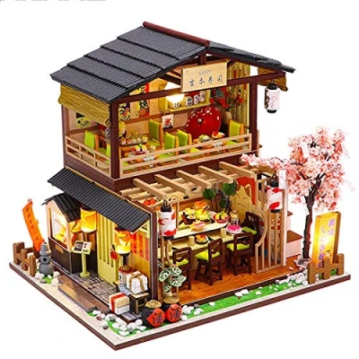 Afbeelding van CUTEBEE een miniatuur van poppenhuis met daarin meubels,DIY houten poppenhuiskit en stofdichte muziekdoos,Creatieve kamercreativiteit op schaal 1:24