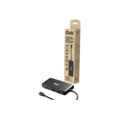 Image de Club 3D 8 in 1 Station d&#039;accueil pour ordinateur de bureau, portable USB C HDMI, DP 1GbE