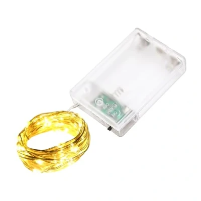 Afbeelding van LQWELL Led lichtsnoer, 2 m, 20 leds, micro lichtketting op batterijen, waterdichte mini lamp van koperdraad, warm wit, modi, voor Kerstmis, bruiloft, festival, feest, woondecoratie