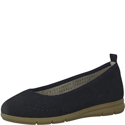 Afbeelding van Tamaris Ballerina&#039;s navy, Dames, Maat: 38, Navy Leer
