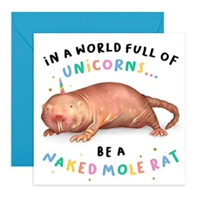 Afbeelding van CENTRAL 23 Grappige verjaardagskaarten voor vrouwen &quot;Be A Naked Mole Rat&quot; Vrije verjaardagskaart jou Ehemanen kaarten vrienden Wordt geleverd