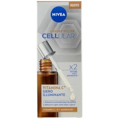 Afbeelding van NIVEA Cellular Expert Filler Luminant vitamine C Serum, 30 ml, anti rimpel en antioxidant gezichtsserum, gezichtsserum met + E aminozuren voor een gladde glanzende huid